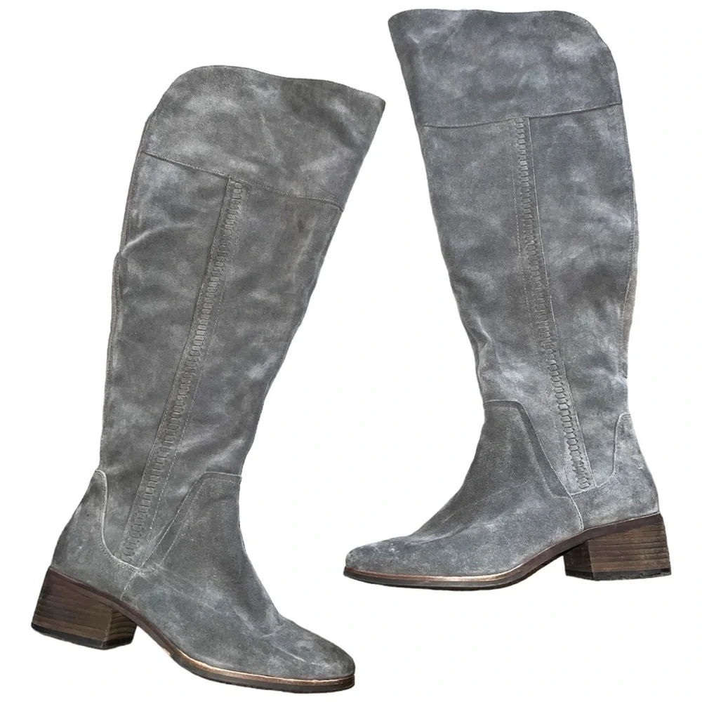 ▶️ Vince Camuto ◀️ Kochelda Suede Over the Knee Boots. Gray. Size 9.5